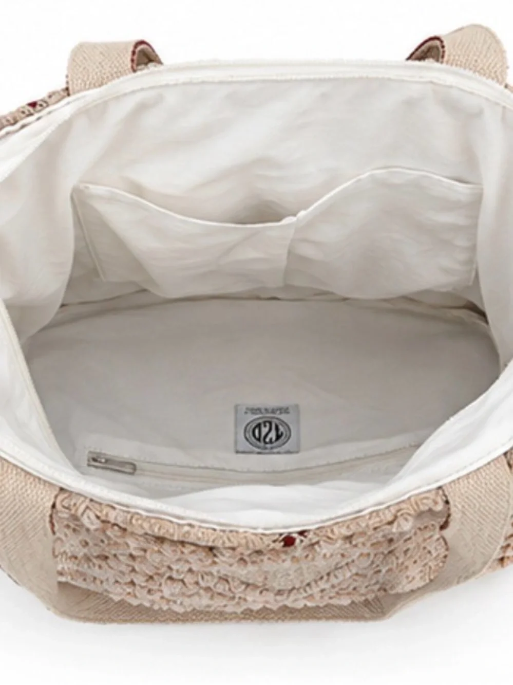 T2D Tees2urdoor Textured Cotton Blend Tote Bag Beige Boho Oversized